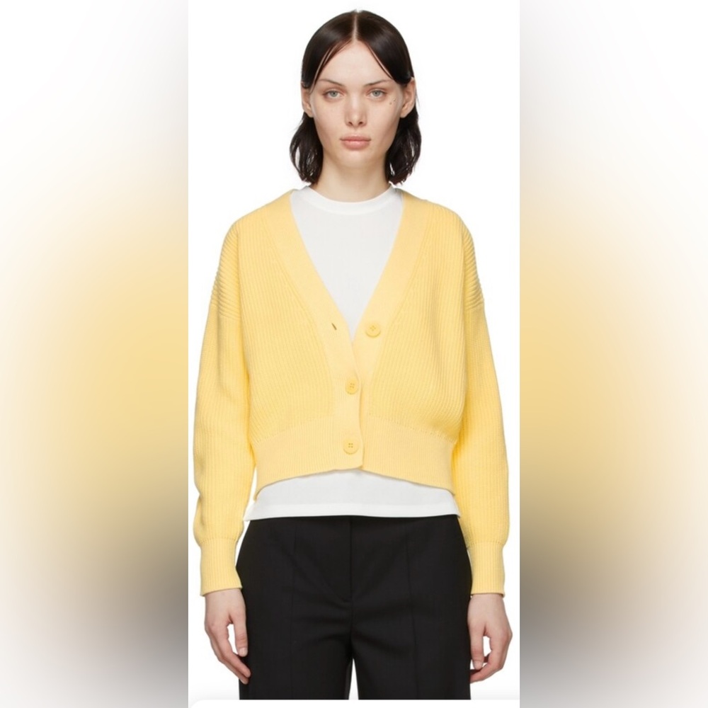 Hugo by Hugo Boss Sindella Size XL Oversized Yellow Cardigan